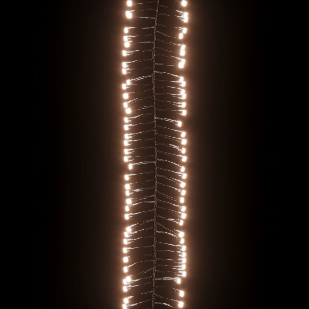 Led-Lichterkette Mit 400 Leds Warmweiß 7,4 M Pvc Warmweiß Und Dunkelgrün