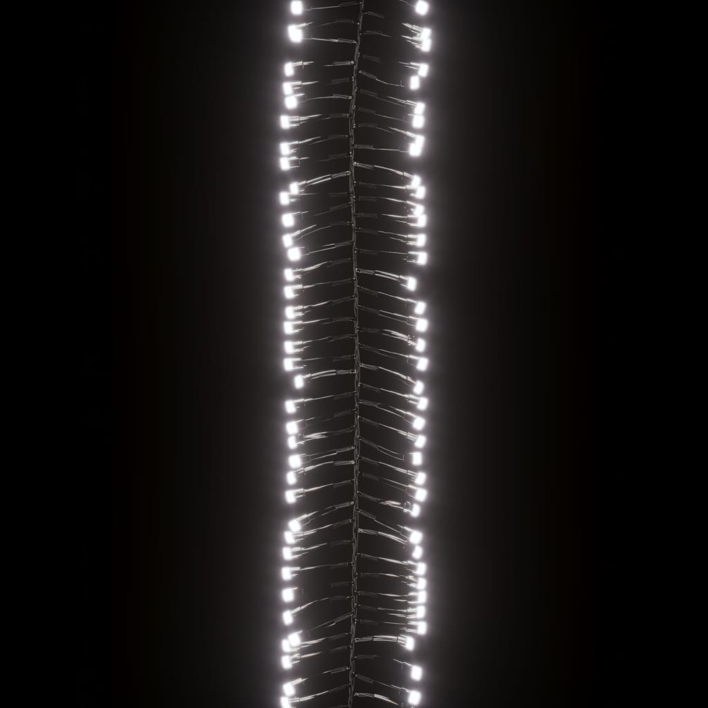 Led-Lichterkette Mit 400 Leds Kaltweiß 7,4 M Pvc Kaltweiß Und Dunkelgrün