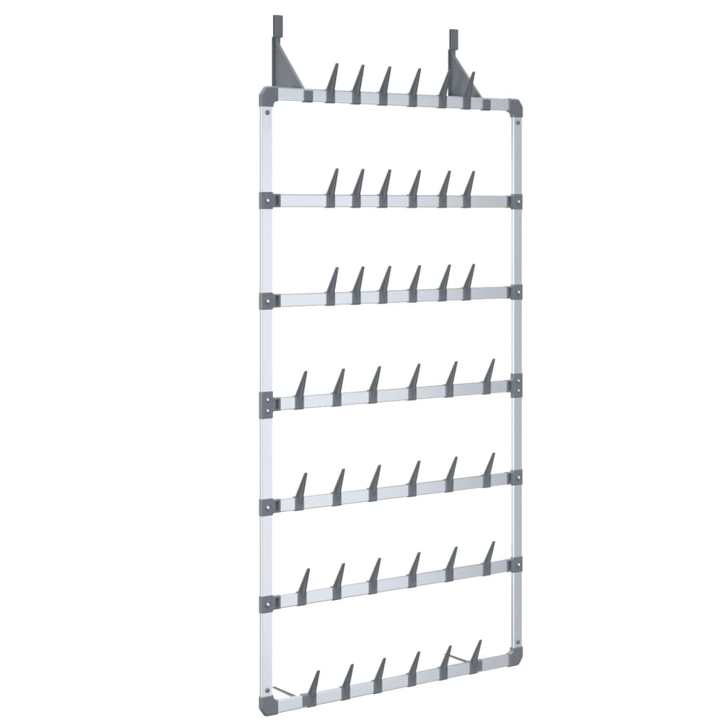 Hängender Schuhe-Organizer Silbern 66X13X139 Cm