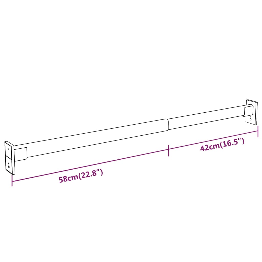 Teleskop-Kleiderstangen 2 Stk. Silbern 58-100 Cm