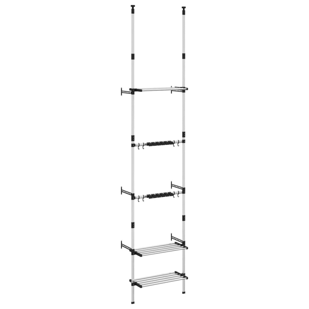 Teleskop-Gartenregal Mit 3 Ablagen Silber Aluminium
