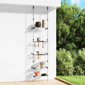 Teleskop-Gartenregal Mit 3 Ablagen Silber Aluminium