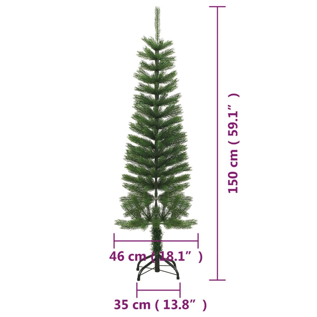 Künstlicher Weihnachtsbaum Mit Ständer Schlank 150 Cm Pe Grün