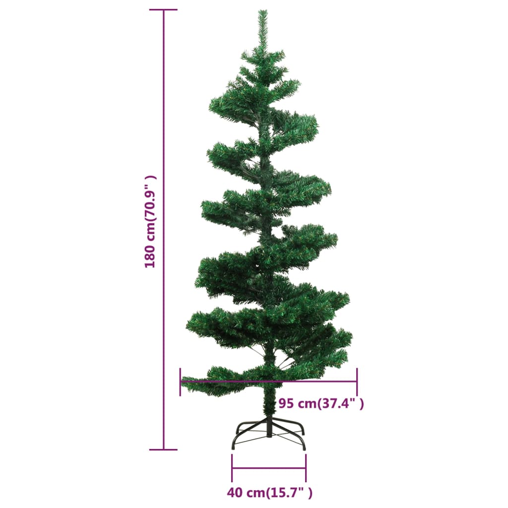 Spiral-Weihnachtsbaum Mit Beleuchtung Und Ständer 180 Cm Grün