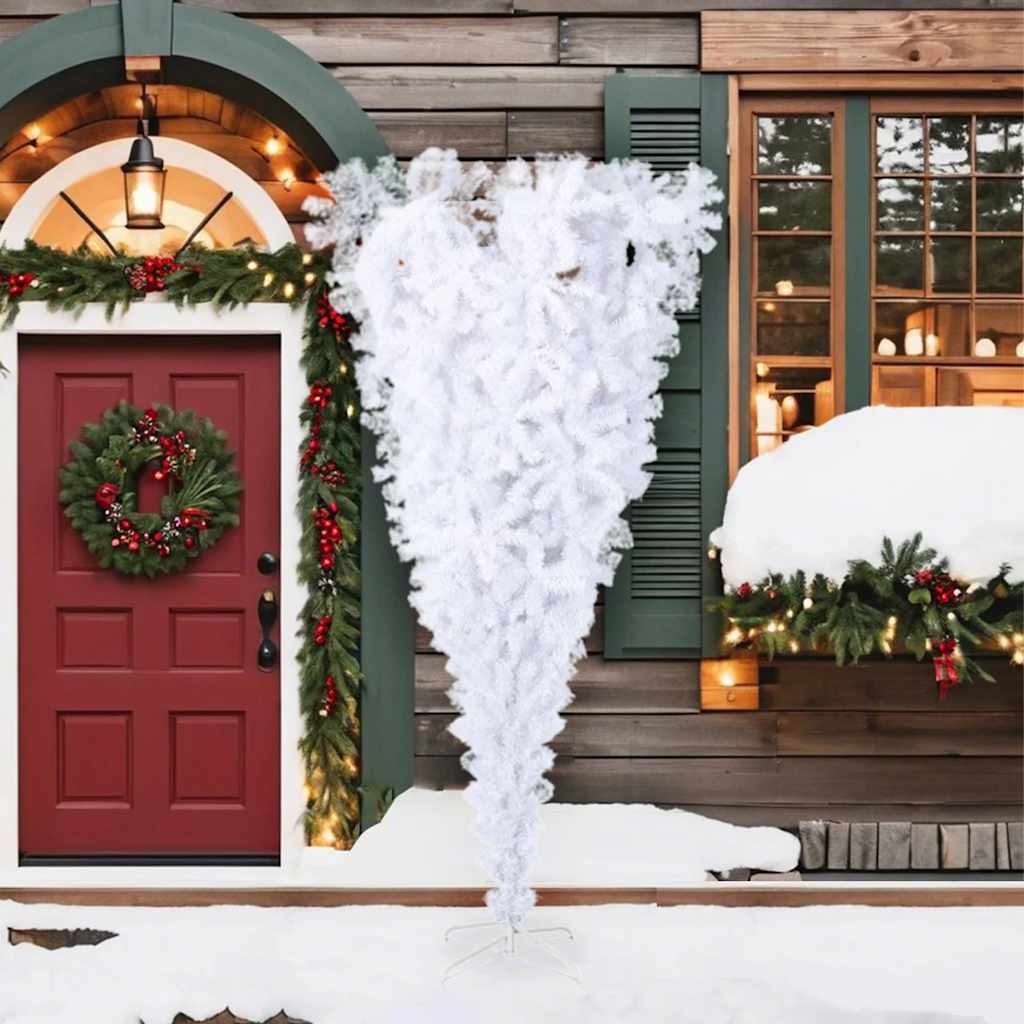 Künstlicher Weihnachtsbaum Mit Ständer Umgekehrt 210 Cm Weiß