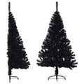 Künstlicher Halb-Weihnachtsbaum Mit Ständer 210 Cm Pvc Schwarz