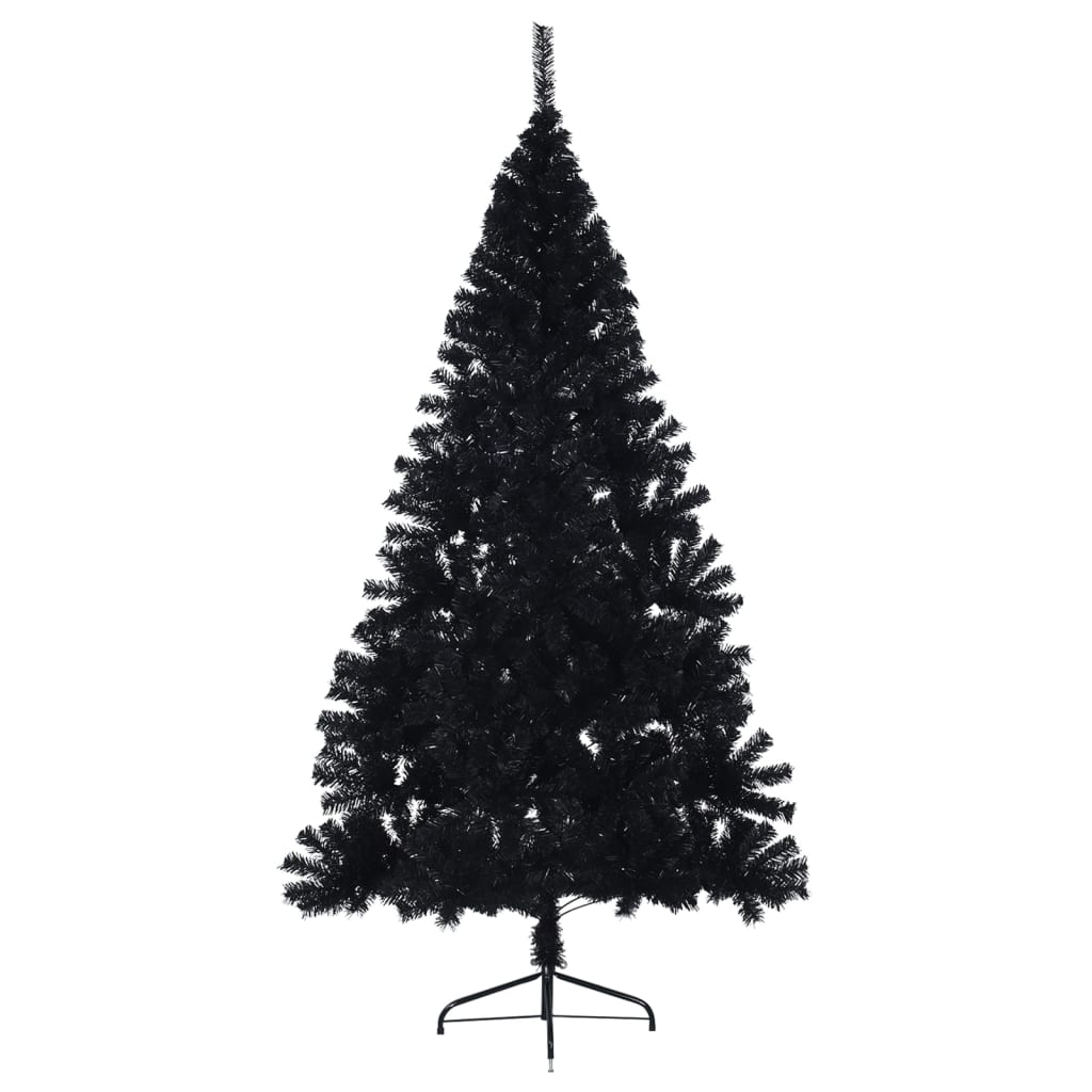 Künstlicher Halb-Weihnachtsbaum Mit Ständer 210 Cm Pvc Schwarz