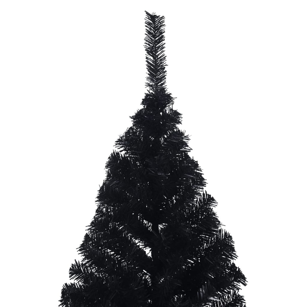 Künstlicher Halb-Weihnachtsbaum Mit Ständer 210 Cm Pvc Schwarz