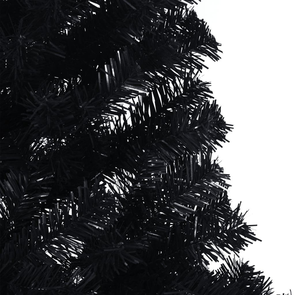 Künstlicher Halb-Weihnachtsbaum Mit Ständer 210 Cm Pvc Schwarz