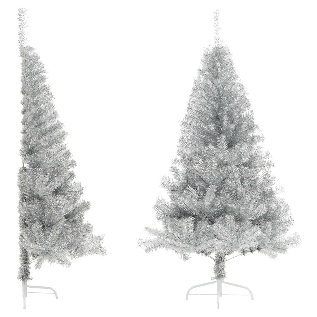Künstlicher Halb-Weihnachtsbaum Mit Ständer 180 Cm Pet Silber