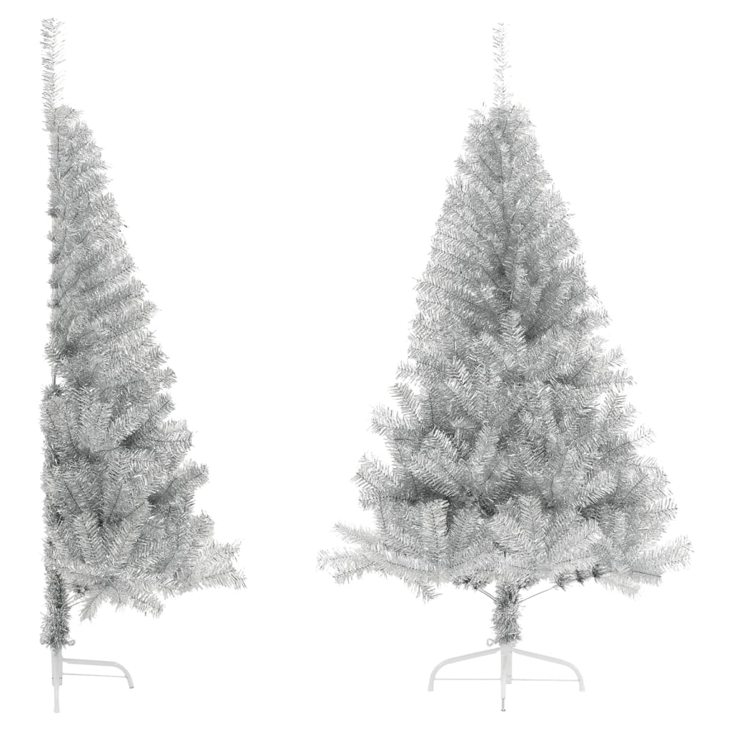 Künstlicher Halb-Weihnachtsbaum Mit Ständer 180 Cm Pet Silber