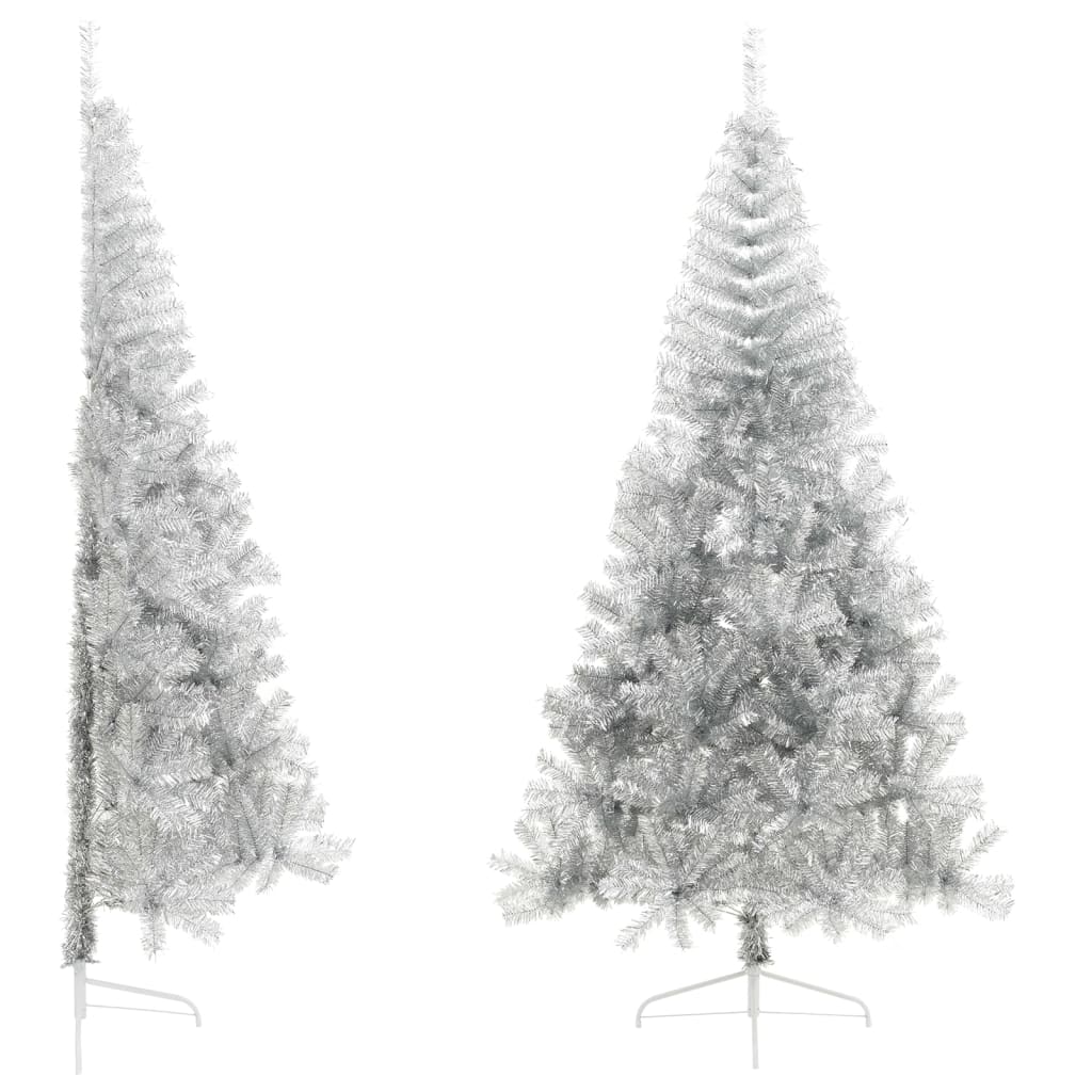 Künstlicher Halb-Weihnachtsbaum Mit Ständer 180 Cm Pet Silber