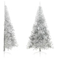 Künstlicher Halb-Weihnachtsbaum Mit Ständer 180 Cm Pet Silber