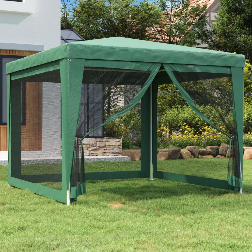 Partyzelt Mit 10 Mesh-Seitenwänden Hdpe Grün