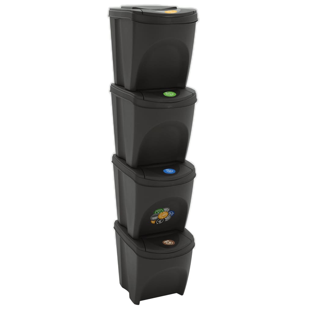 Stapelbare Mülleimer 3 Stk. 75 L