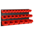 26-Tlg Stapelboxen-Wandregal Rot & Schwarz 77X39Cm Polypropylen