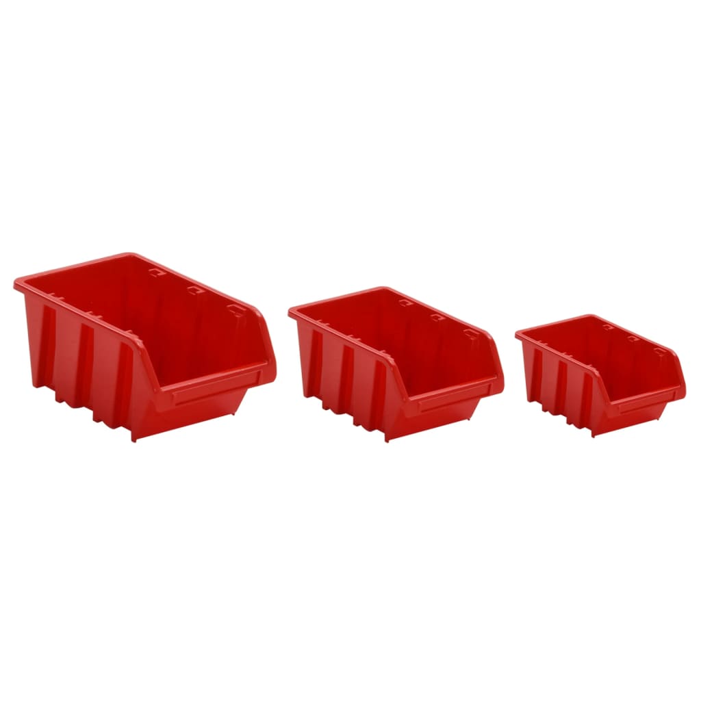 26-Tlg Stapelboxen-Wandregal Rot & Schwarz 77X39Cm Polypropylen