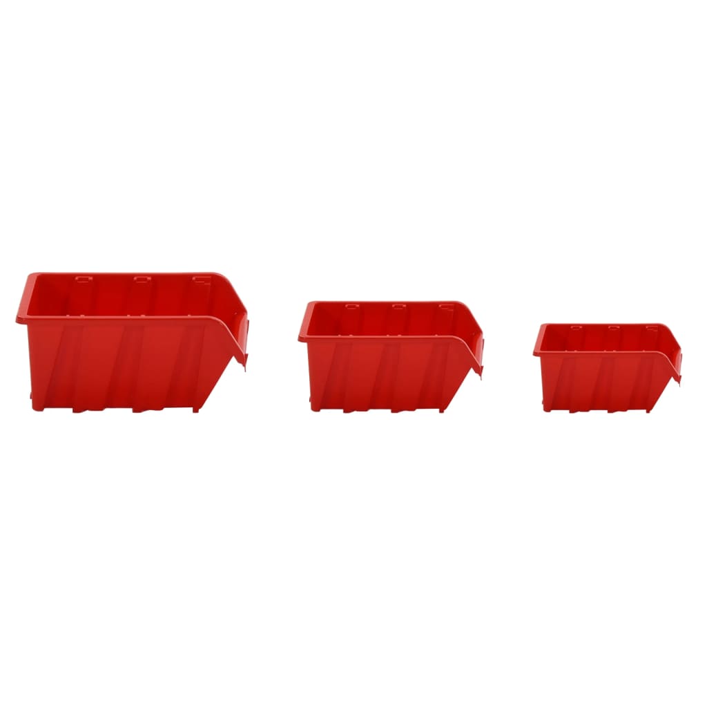 26-Tlg Stapelboxen-Wandregal Rot & Schwarz 77X39Cm Polypropylen