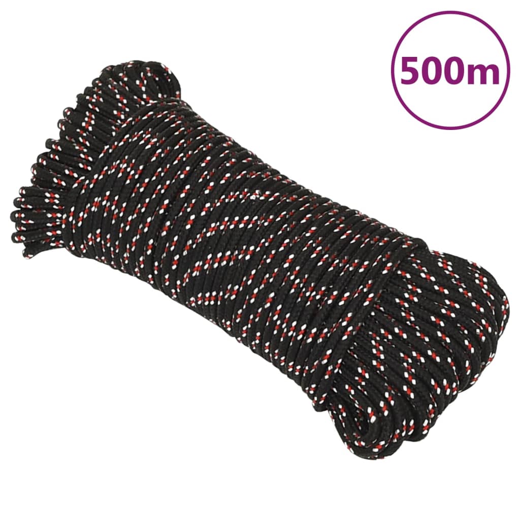 Bootsseil Polypropylen Schwarz Schwarz Und Rot