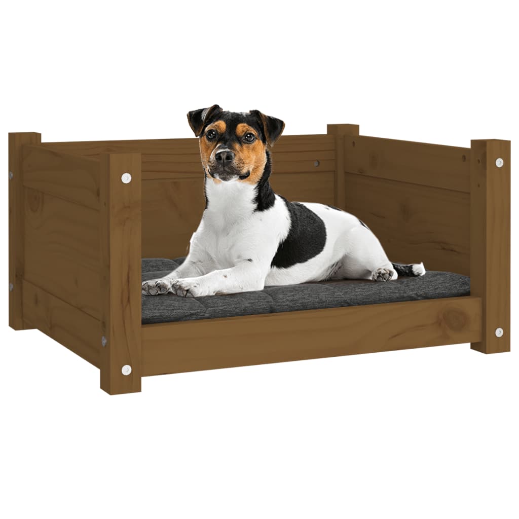 Hundebett 55,5X45,5X28 Cm Massivholz Kiefer