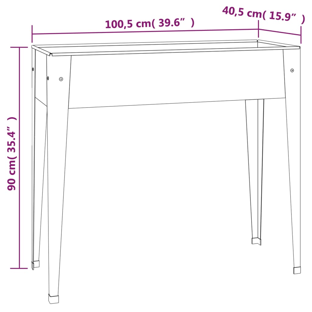 Pflanzkübel 100,5X40,5X90 Cm Verzinkter Stahl Schwarz