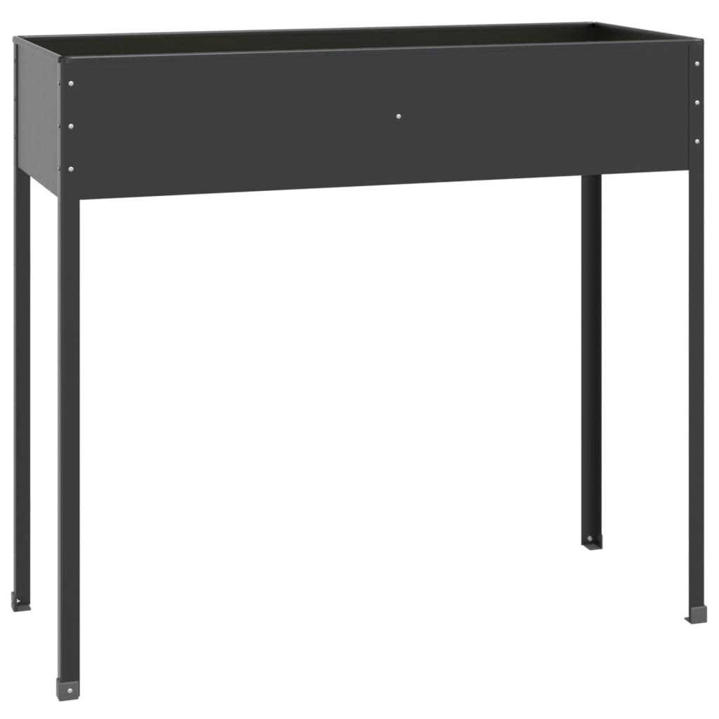 Pflanzkübel Anthrazit 100,5X40,5X90 Cm Verzinkter Stahl Schwarz