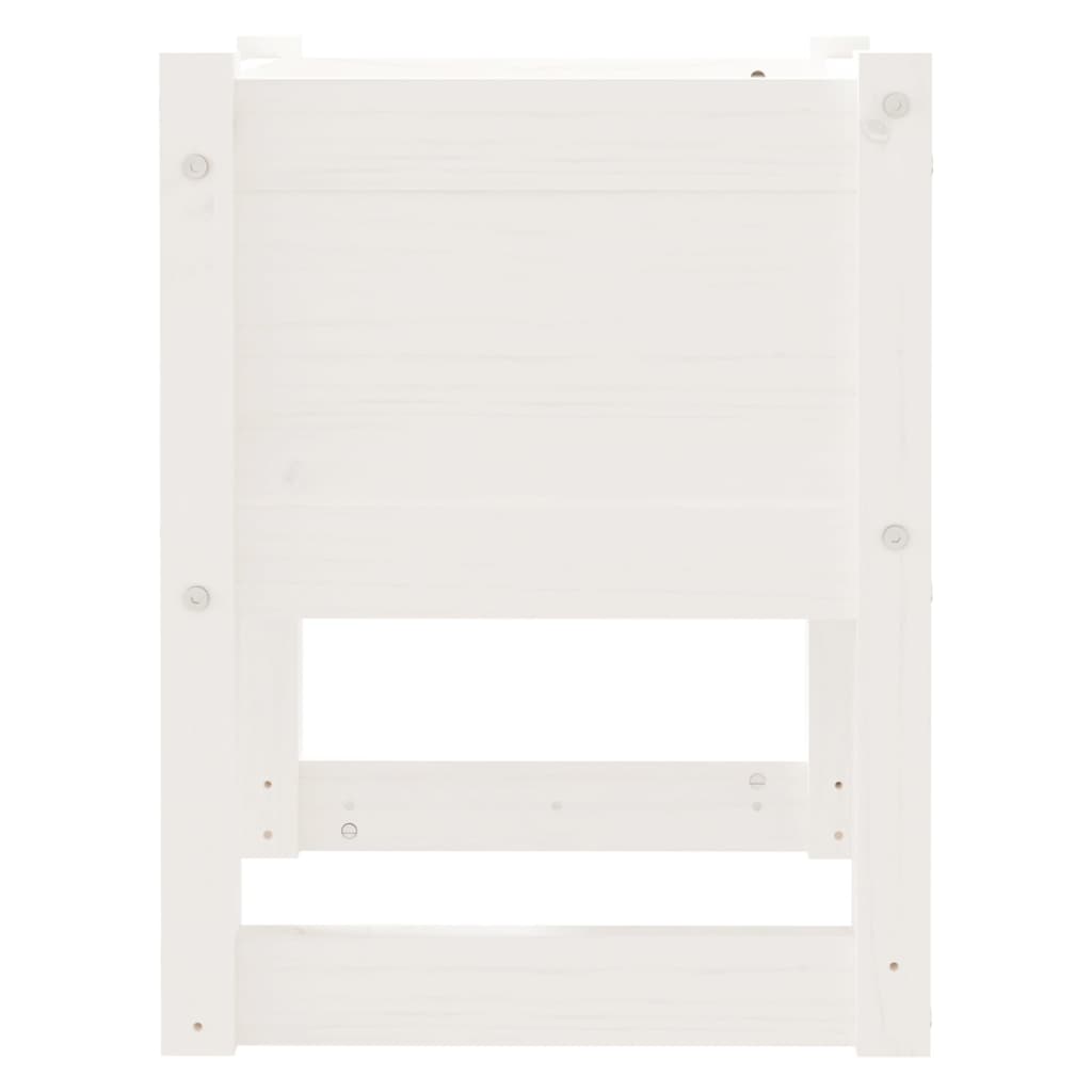 Pflanzkübel 40X40X52,5 Cm Massivholz Kiefer Weiß