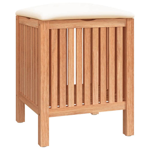Badhocker 40,5X40X52 Cm Massivholz Nussbaum