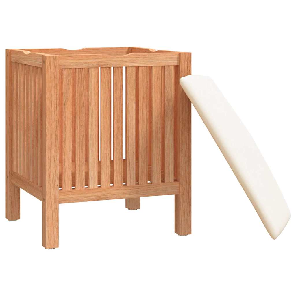 Badhocker 40,5X40X52 Cm Massivholz Nussbaum