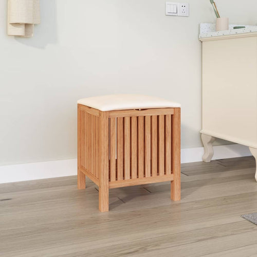 Badhocker 40,5X40X52 Cm Massivholz Nussbaum