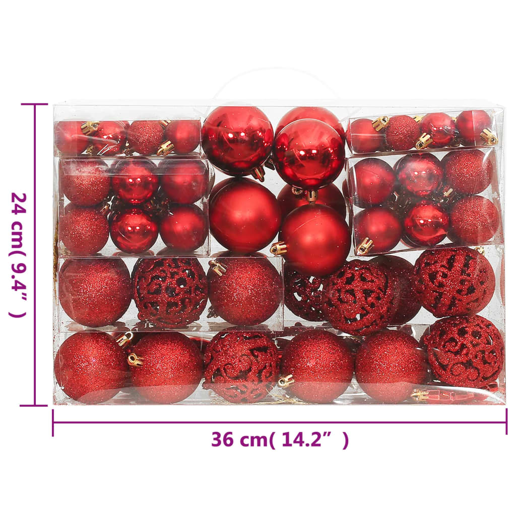 111-Tlg. Weihnachtskugel-Set Polystyrol