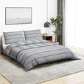 Bettwäsche-Set Grau 225X220 Cm Baumwolle Hellgrau