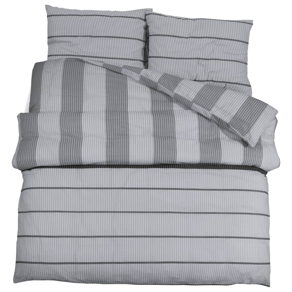 Bettwäsche-Set Grau 225X220 Cm Baumwolle Hellgrau