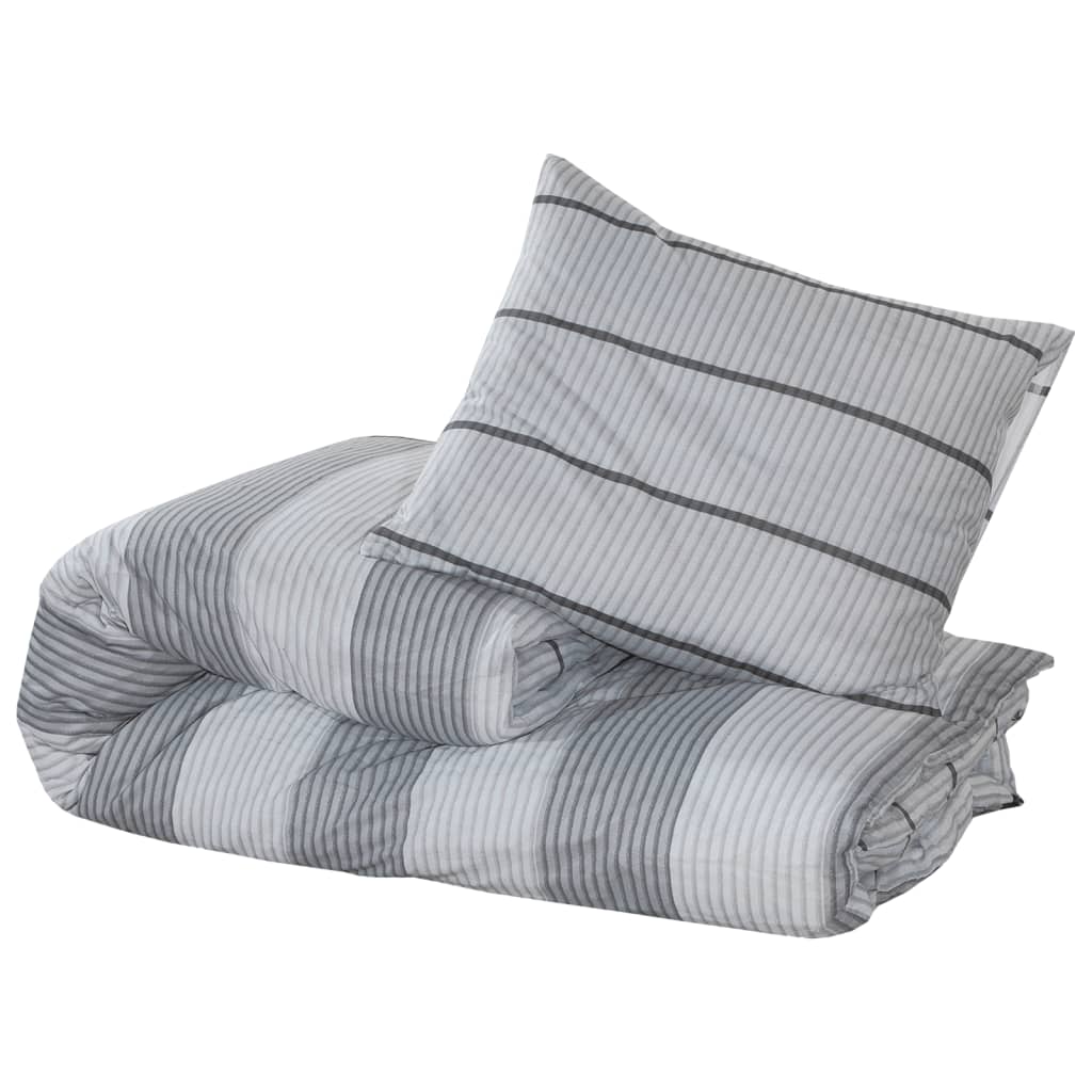 Bettwäsche-Set Grau 225X220 Cm Baumwolle Hellgrau