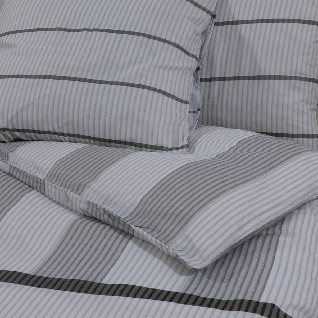 Bettwäsche-Set Grau 225X220 Cm Baumwolle Hellgrau