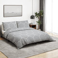 Bettwäsche-Set Grau 260X240 Cm Baumwolle Grau Und Weiß