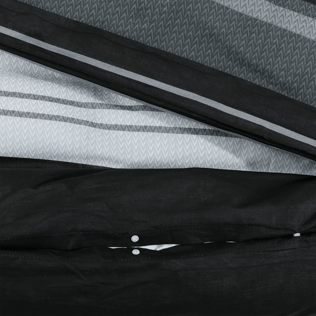 Bettwäsche-Set Schwarz Und Weiß 260X240 Cm Baumwolle Schwarze Streifen