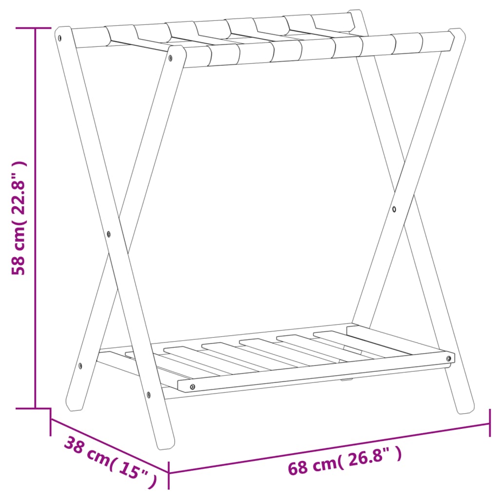 Gepäckablage 68X38X58 Cm Bambus