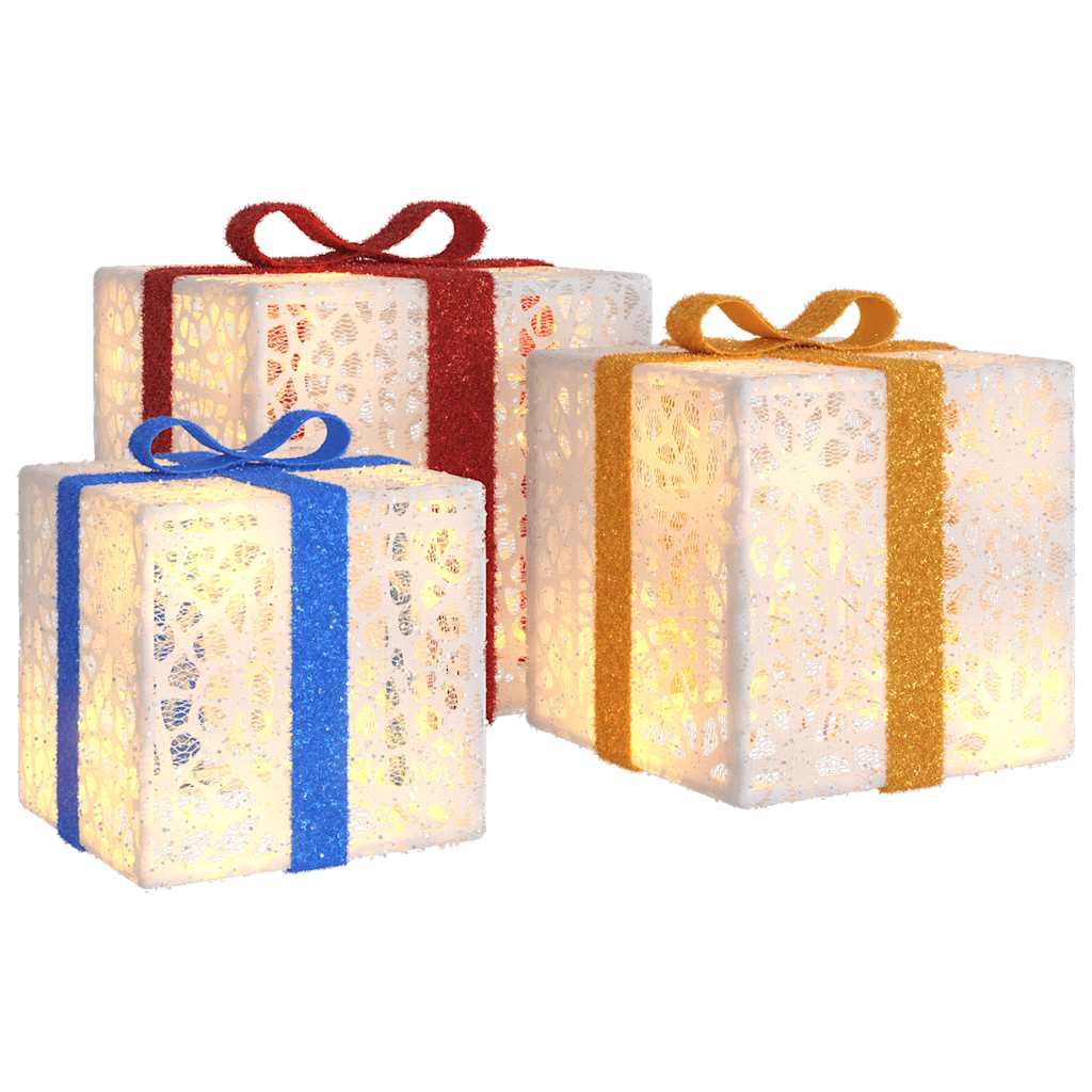 Beleuchtete Geschenkboxen 3 Stk. 64 Leds Warm