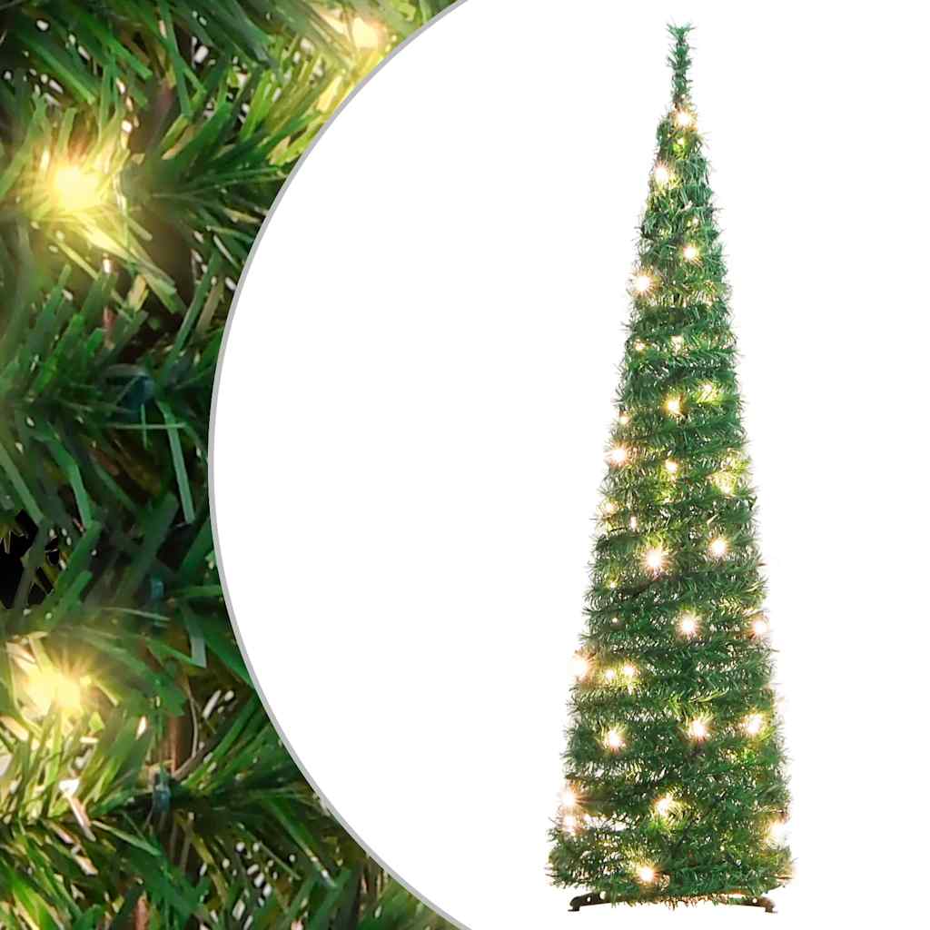Künstlicher Pop-Up-Weihnachtsbaum Mit Beleuchtung Grün 210 Cm