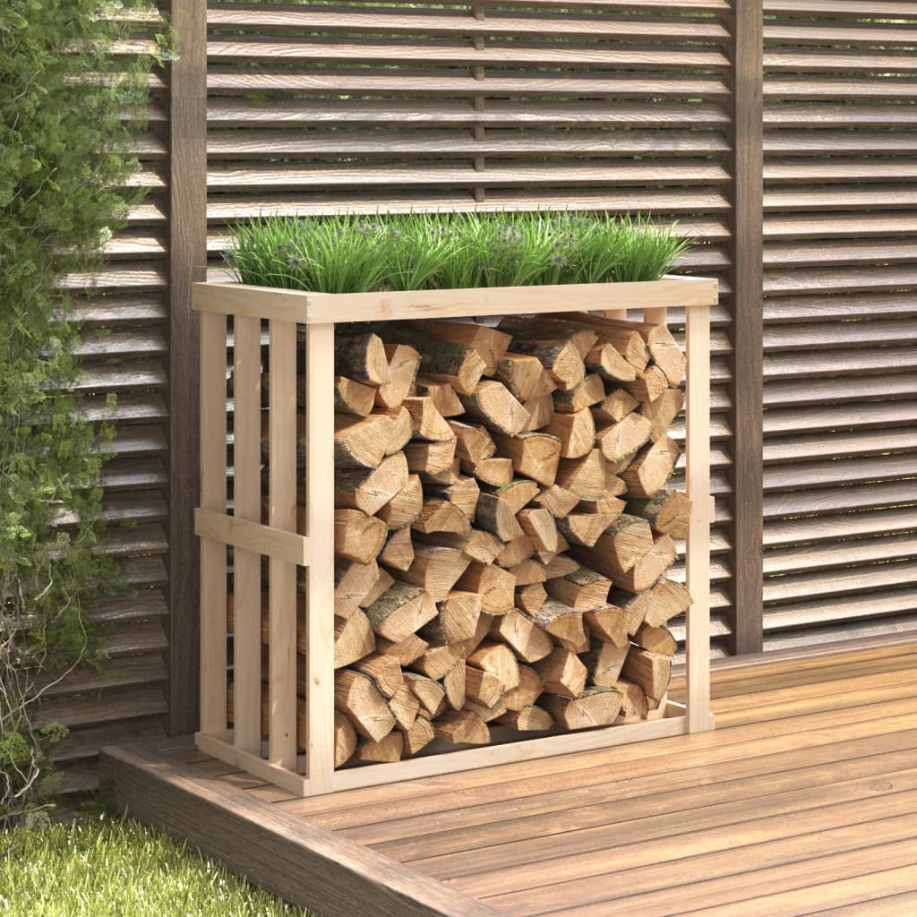 Outdoor-Kaminholzregal Massivholz Kiefer