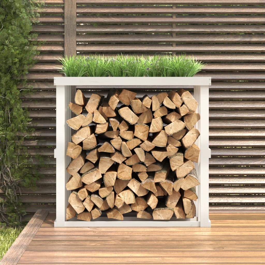 Outdoor-Kaminholzregal Massivholz Kiefer
