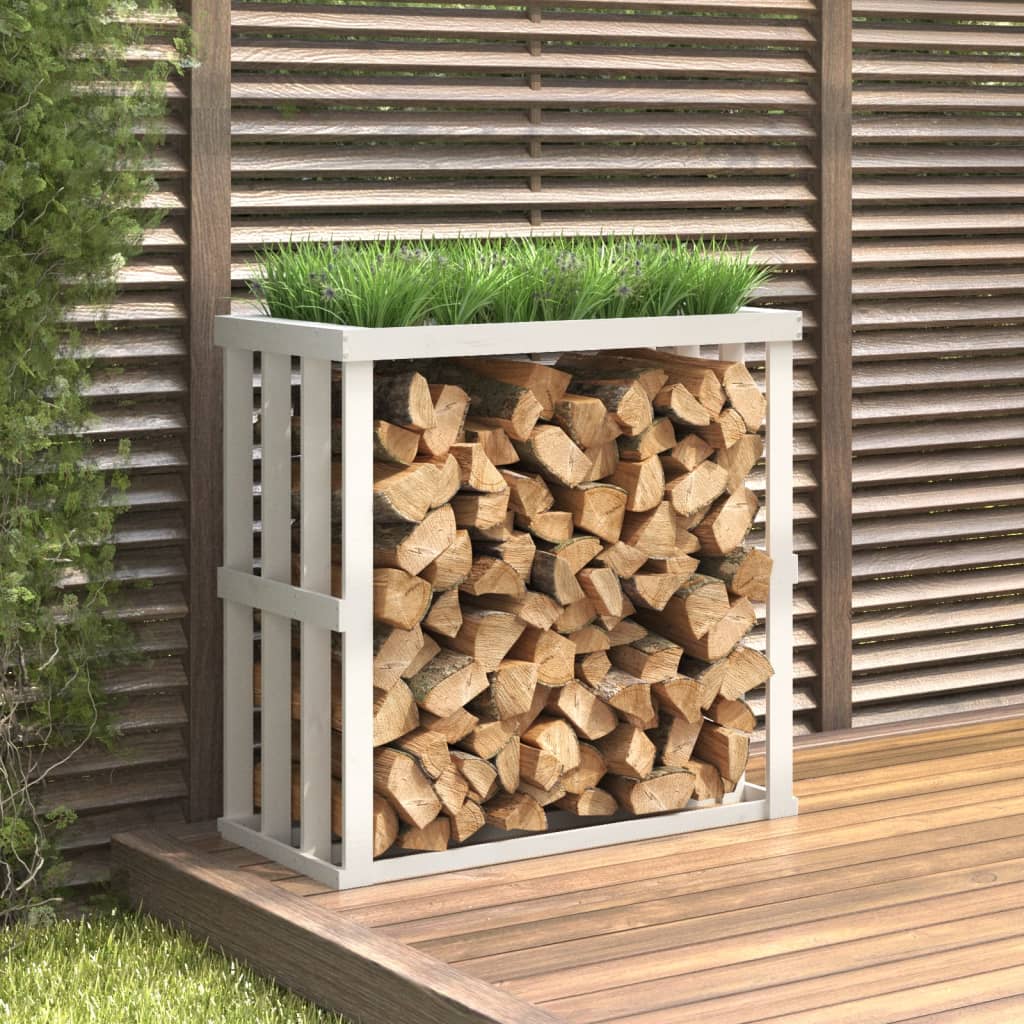 Outdoor-Kaminholzregal Massivholz Kiefer