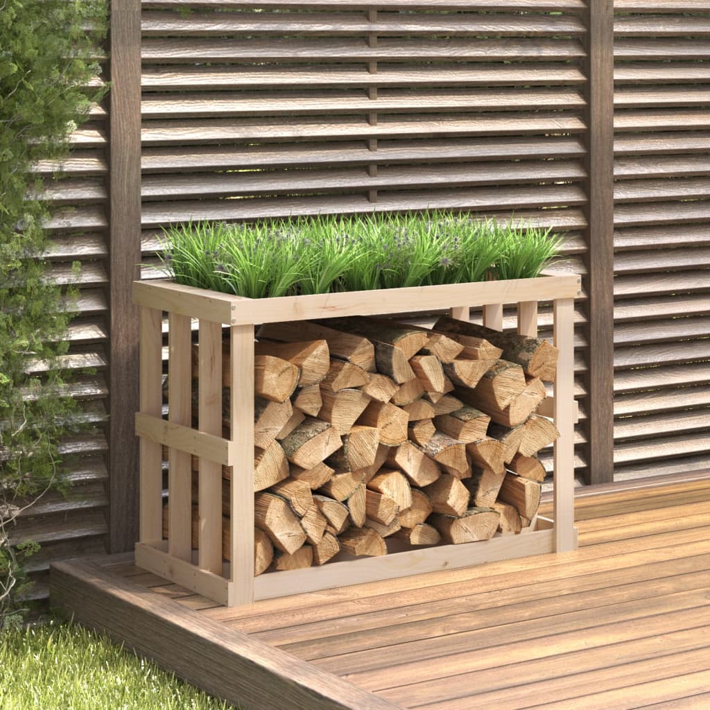 Outdoor-Kaminholzregal Massivholz Kiefer