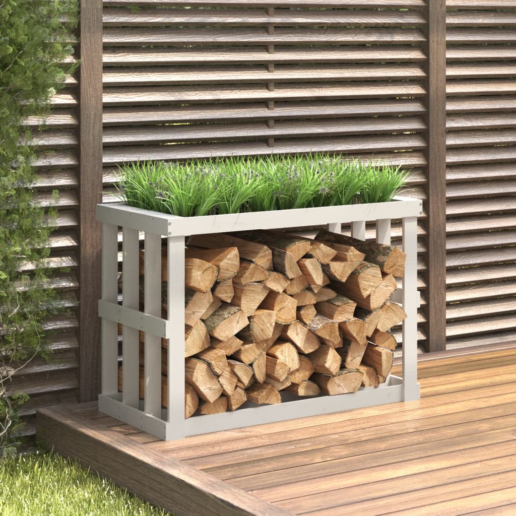 Outdoor-Kaminholzregal Massivholz Kiefer