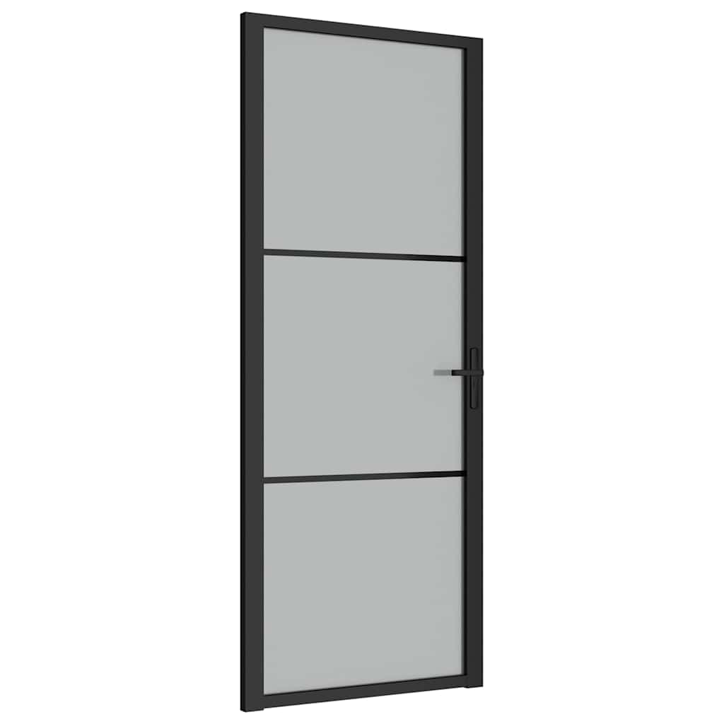 Innentür 83X201,5 Cm Schwarz Mattglas Und Aluminium Schwarz Und Frost