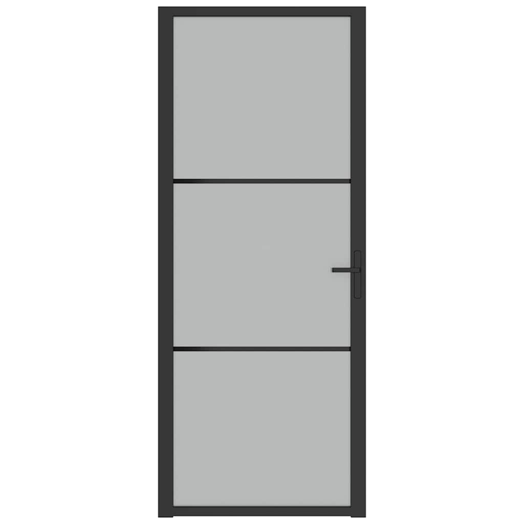 Innentür 83X201,5 Cm Schwarz Mattglas Und Aluminium Schwarz Und Frost