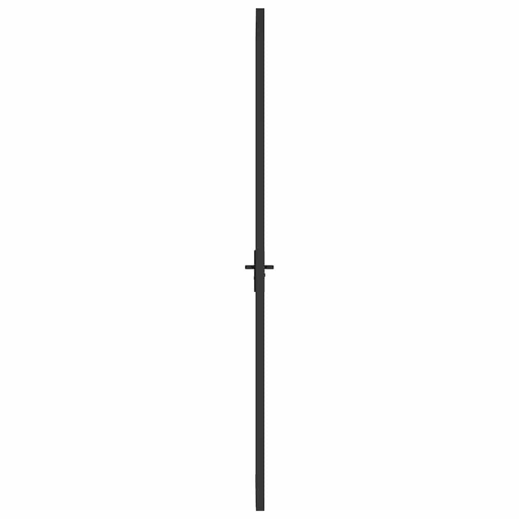 Innentür 76X201,5 Cm Schwarz Esg-Glas Und Aluminium Schwarz Und Dunkel-Transparent