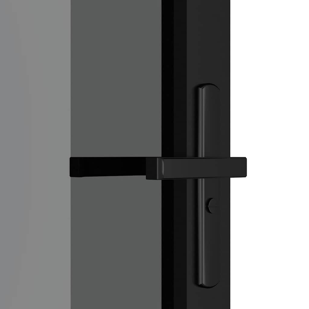 Innentür 76X201,5 Cm Schwarz Esg-Glas Und Aluminium Schwarz Und Dunkel-Transparent