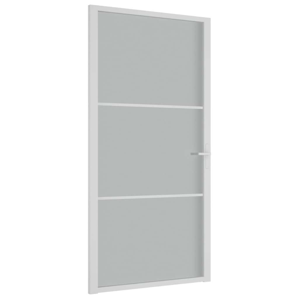 Innentür 102,5X201,5 Cm Weiß Mattglas Und Aluminium Weiß Und Frost